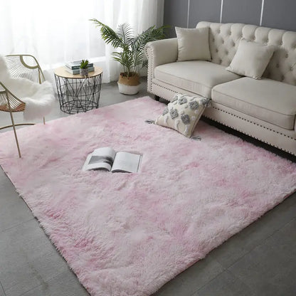 Nordic Ins Wind Tie-dye Gradual Change Silk Plush PV Plush Living Room Coffee Table Mattress Bedside Bedroom Dining Room Carpet