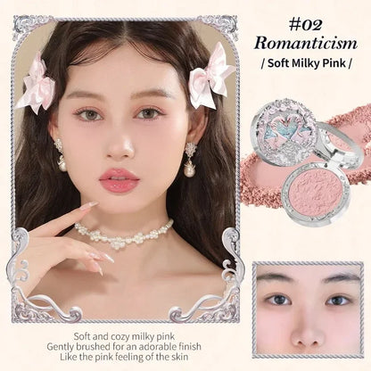 Makeup Flower Knows Set Swan Ballet Series Six Color Eyeshadow Palette Embossed Blusher Shine Lipstick Kit With Bag All In