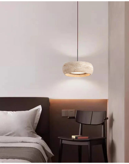 Japanese Wabi Sabi Stone Pendant Lamp for Bedroom Bedside Table Lights Minimalist Island Kitchen Dining Room Hanging Chandeliers