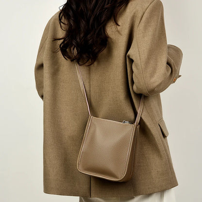 High Quality Genuine Leather Crossbody Bag for Women Vintage Cowhide Leather Shoulder Bag Small Luxury Designer Satchel Handbags