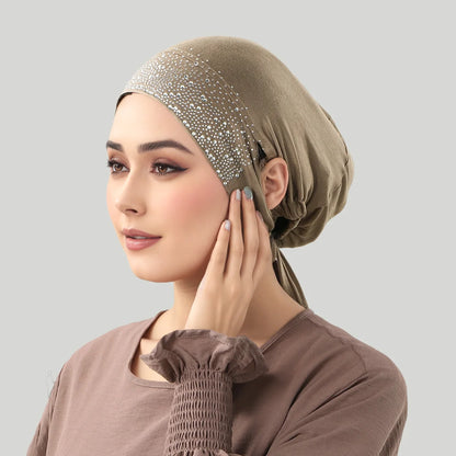 Jersey Cotton Muslim Women Under Hijab Cap With Ear Hole Inner Hijab Cap Round Forehead Underscarf Bonnet Femme Musulman