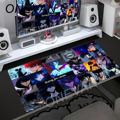HD Printing Anime Solo Leveling Mousepad 900x400mm Computer Gamer Lock Edge Non-slip Mouse Pad XXL Keyboard PC Protect Table Pad