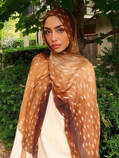 1Pcs Watercolor Print Hijab Women Bohemian Soft Islam Ramadan Muslim Hijabs Foulard Femme Shawl Wrap Scarf Headscarf