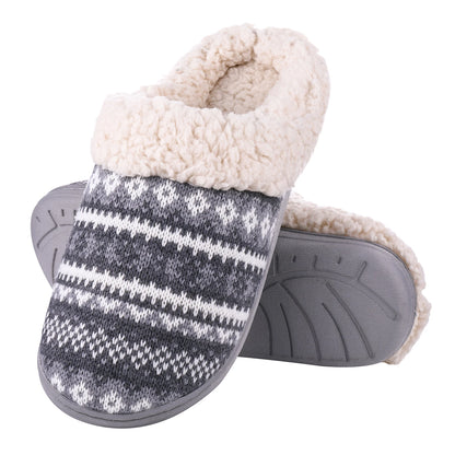Comwarm Winter Warm Cotton Slippers For Women Men Flats Soft Non-slip Fluffy Shoes Design Slides Couple Indoor House Slippers
