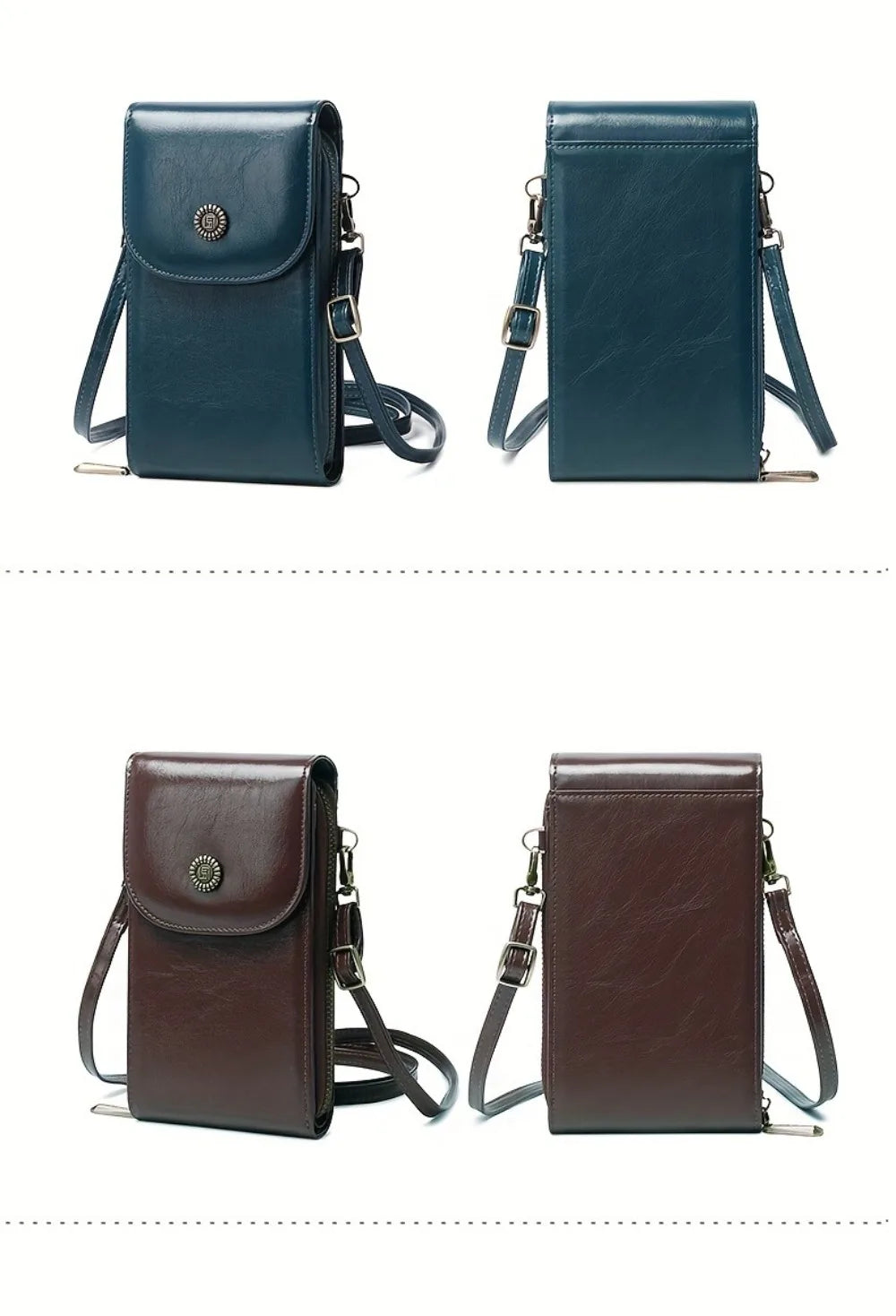 RFID Blocking Crossbody Phone Wallet Soft Leather Wallets Vintage Cell Phone Purse Versatile Female Shoulder Bags Women Handbag