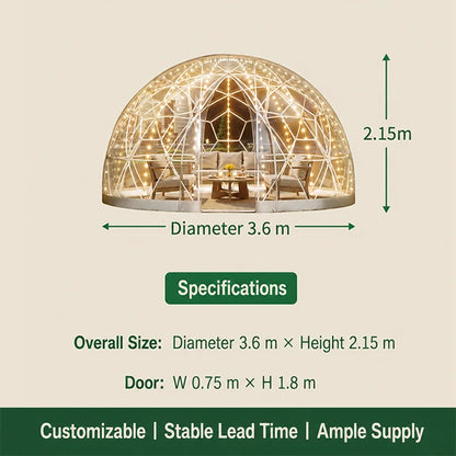 Geodesic Dome Tent Transparent Bubble Camping Tent Luxury Outdoor Resort Garden Customized