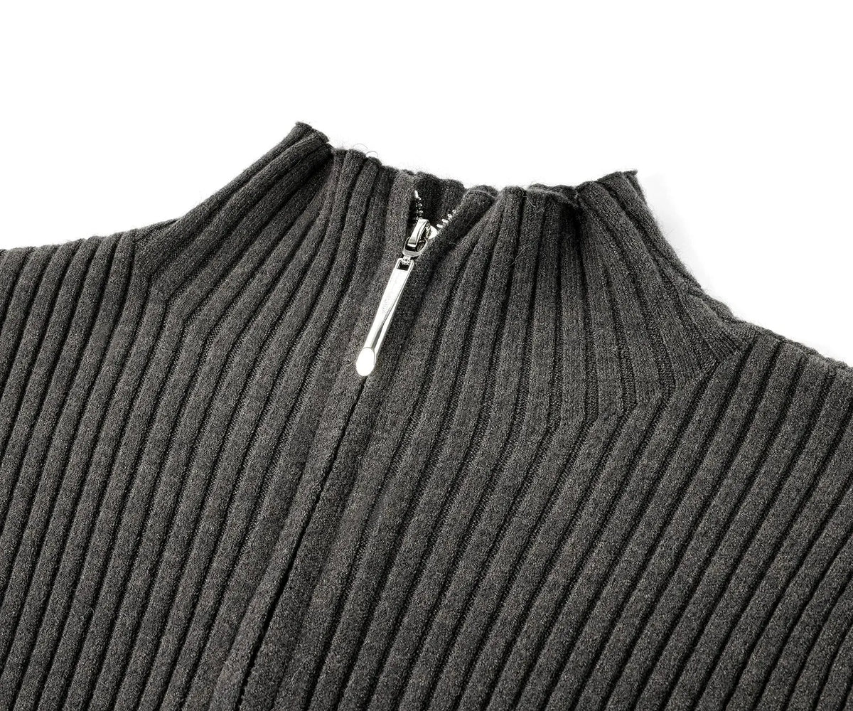 2026 Women's Autumn Winter Knit Cardigan Versatile Office Slim Flattering Cropped Zip-Up Sweater Korean Long Sleeve Outerwear