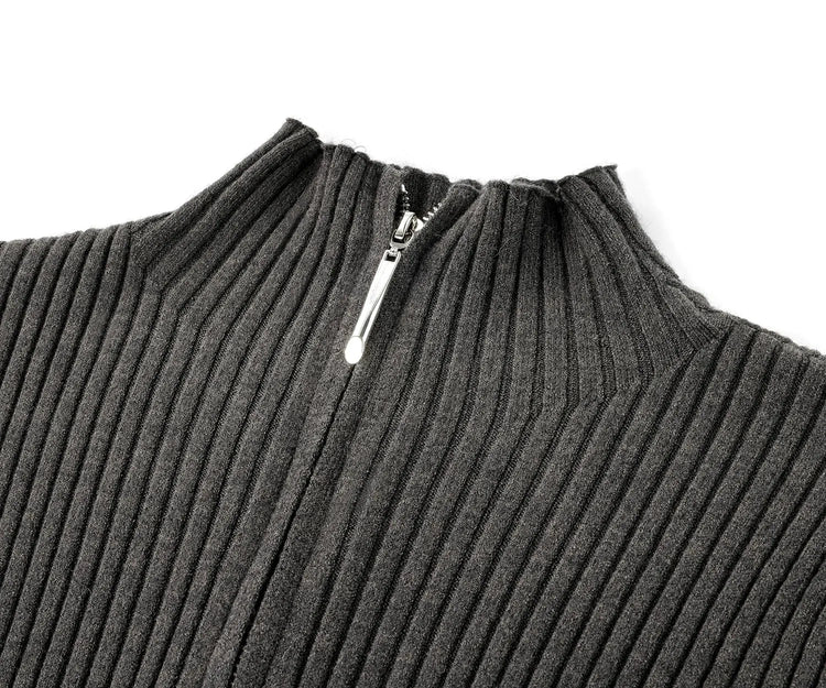 2026 Women's Autumn Winter Knit Cardigan Versatile Office Slim Flattering Cropped Zip-Up Sweater Korean Long Sleeve Outerwear