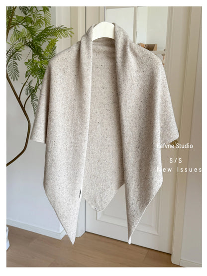 Japanese 100% Wool Long Triangle Scaf Elegant Oversized Women Big Shawl Knited Scarves Popular trip Party Scarf 180cm