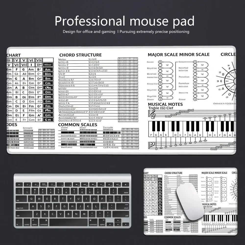 Music Theory Mouse Pad Shortcut Keys Mouse Pad Desk Mat Cheat Sheet HYBXAXC  Users Anti Slip Software Engineers Desk Pad
