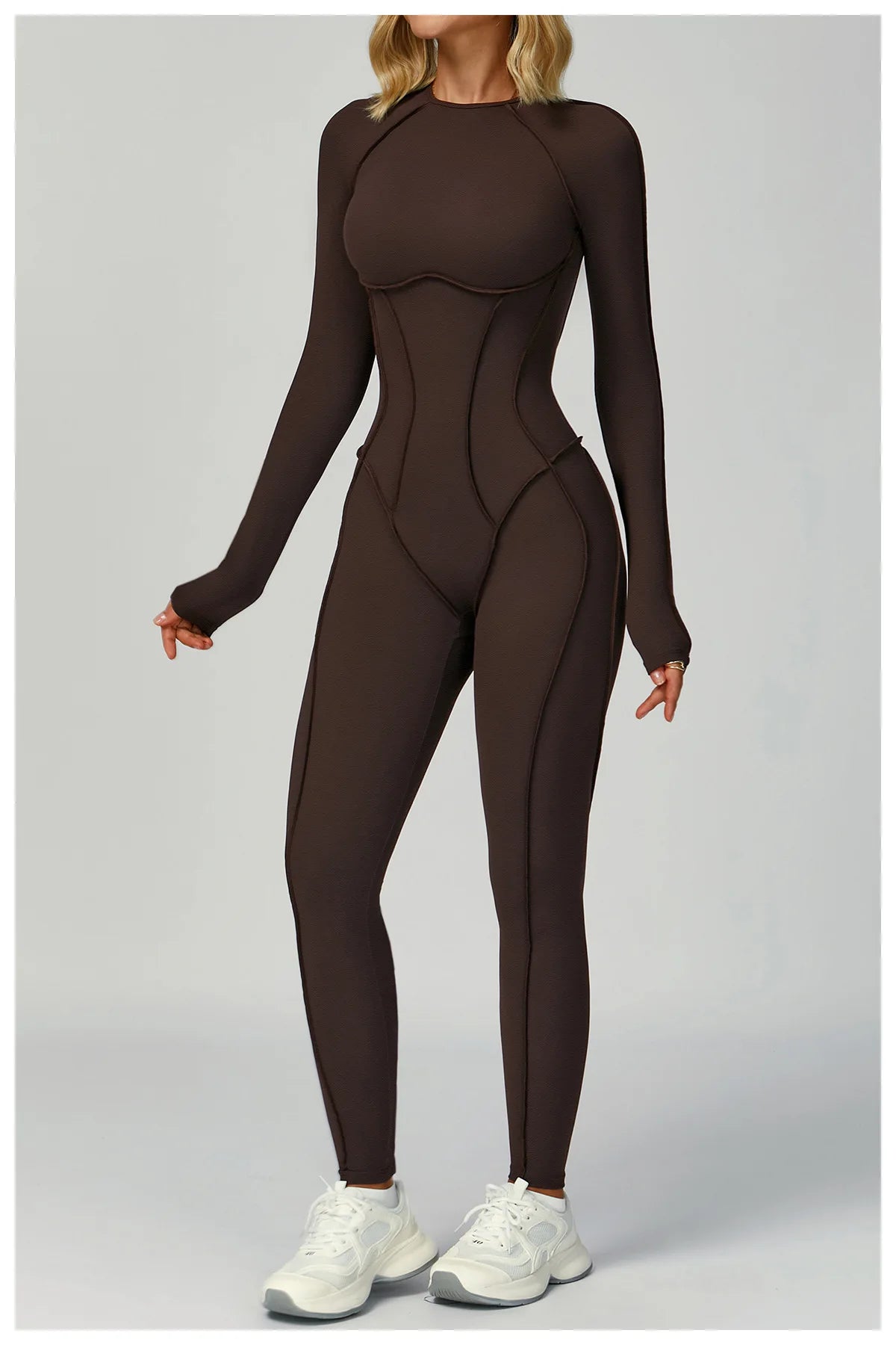 Sexy Hollow Back Long Sleeve Yoga Jumpsuit Women Quick Dry One-piece Yoga Suit Gym Training Leggings Playsuit Slim Fit Bodysuits