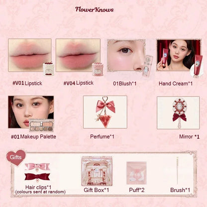 Flower Know Strawberry Cupid Box Collection Make Up Sets Cosmetics Full Set Palette Pressed Powder Blush Lipstick Mystery Box