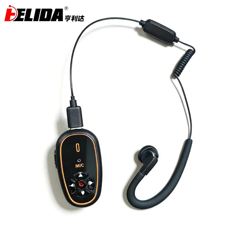 1PC Super Mini Walkie Talkies with Headset AI Voice Control Upgraded Versio Hands-Free  Charging 16Channels for Restaurant Hotel