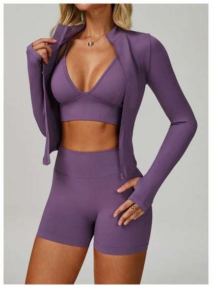 2/3PCS Seamless Sport Yoga Set Women's Breathable High Waist Fitness Sportwear Women Sports Underwear Set Gym Workout Clothes