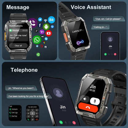 Blackview W60 Waterproof Smart Watch 2.01 inch HD Display 900mAh Large Battery Smartwatch Emergency Lighting Woman Man Watches