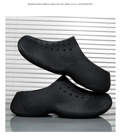 New Summer Fashion Couple Slippers EVA Baotou Men's Sandals Outdoor Thick Bottom Hole Shoes Luxury Beach Men Garden Shoes