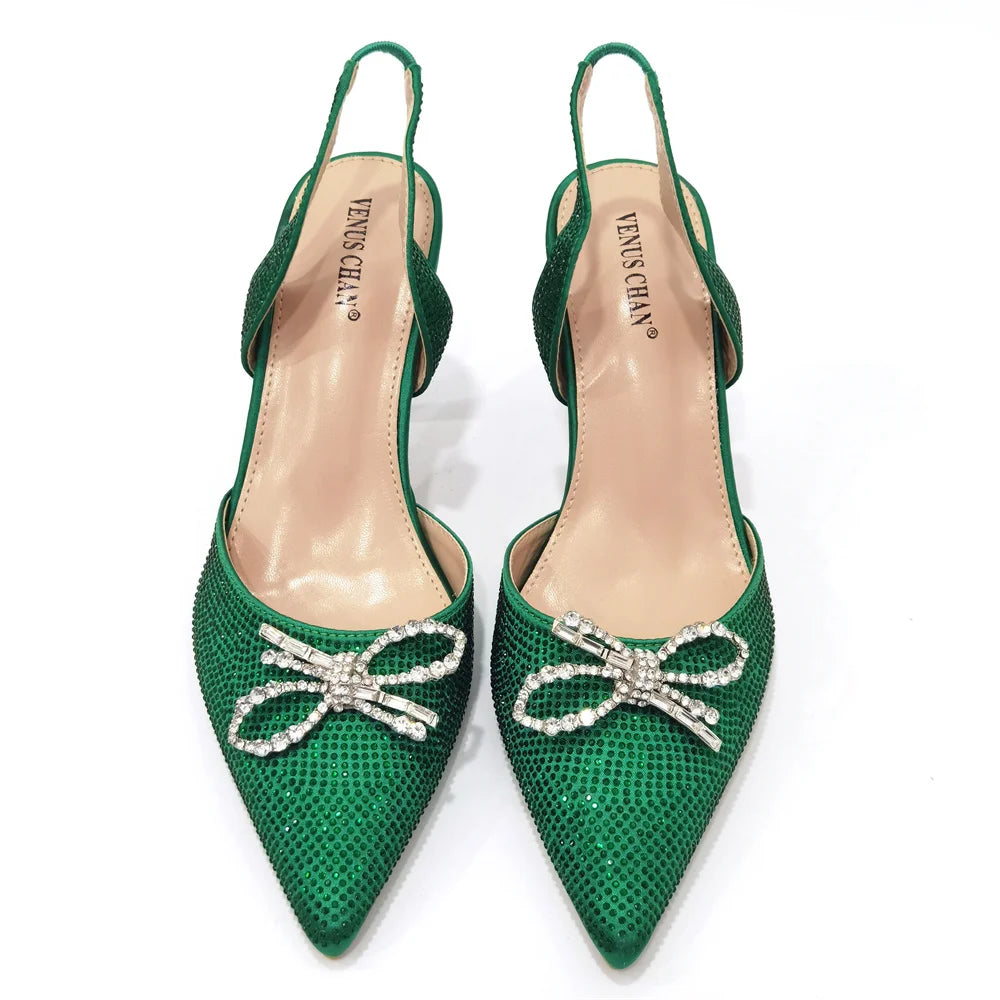 2024 Fashionable Party Shoes and Bags Nigerian Women’s Party Suit Medium Heel Pointed Toe Women’s Shoes and Same Color Bags
