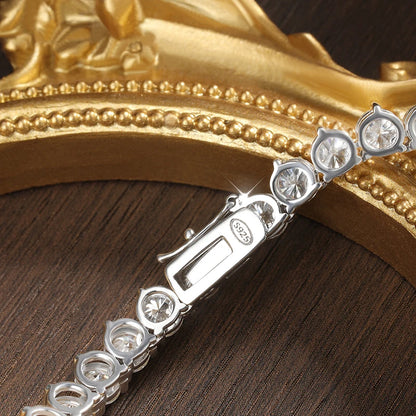 KNOBSPIN 3 Claw D VVS1 Moissanite Tennis Necklace 3/4/5mm GRA Certified Lab Diamond Solid s925 Silver GRA Necklace for Women Man