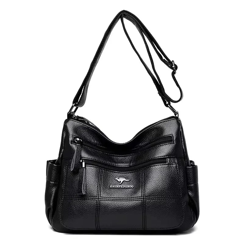Genuine Soft Pu Leather Handbags for Women Vintage Shoulder Tote Bag Luxury Designer Ladies Large Capacity Purse Bags Sac A Main