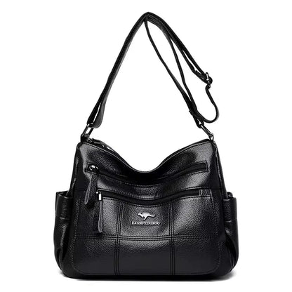 Genuine Soft Pu Leather Handbags for Women Vintage Shoulder Tote Bag Luxury Designer Ladies Large Capacity Purse Bags Sac A Main