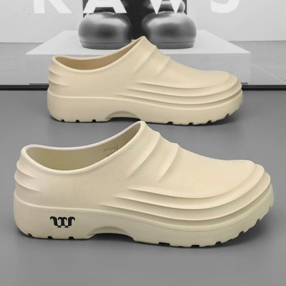Summer Chef Shoes Anti Slip and Oil Proof Work Shoes Lazy Slippers Casual Trendy Slipper One Step Fashion Garden Shoes For Beach