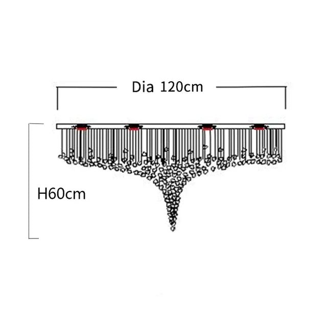 Crystal Stone Hanging Lamp Large Luxury Led Chandelier Staircase Living Room Light Fixture Long Hallway Lobby Indoor Home Lustre