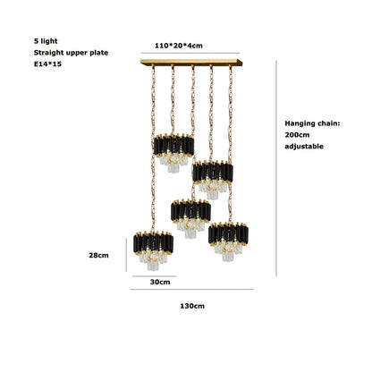 Villa Luxury Living Room Chandelier K9 Crystal Restaurant Pendant Lights Modern Ceiling Chandelier Dining Table Indoor Home Lamp