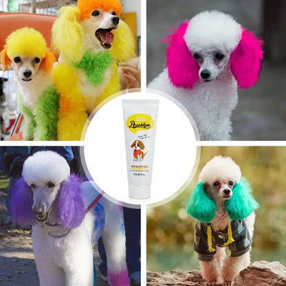 80g Pet Dog Animals Hair Bright Coloring Dyestuffs Hair Bright Safe Dyeing Pigment for Dogs Cats Safe Pet Accessories