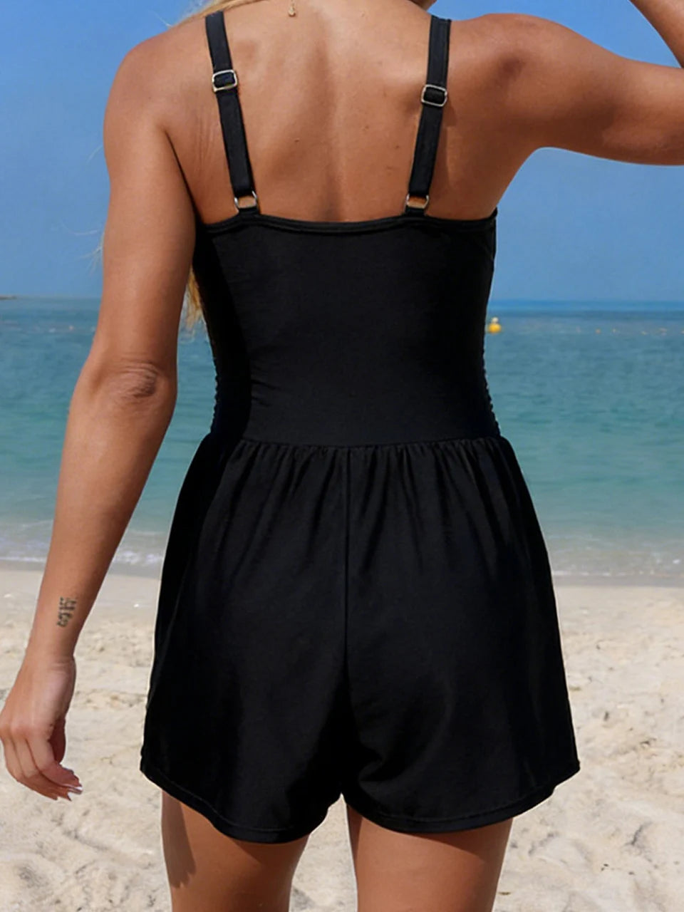 One Piece Contrast Swimwear 2026 New Women Sports Swimsuit With Shorts Female Bathers Bathing Swimming Bodysuit Beach Summer 2XL