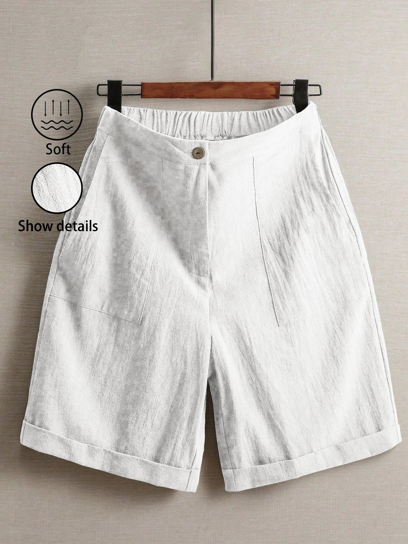 Summer women's thin five-point pants, wide-leg casual straight-leg high-waisted women's pants, fashionable outdoor sports pants