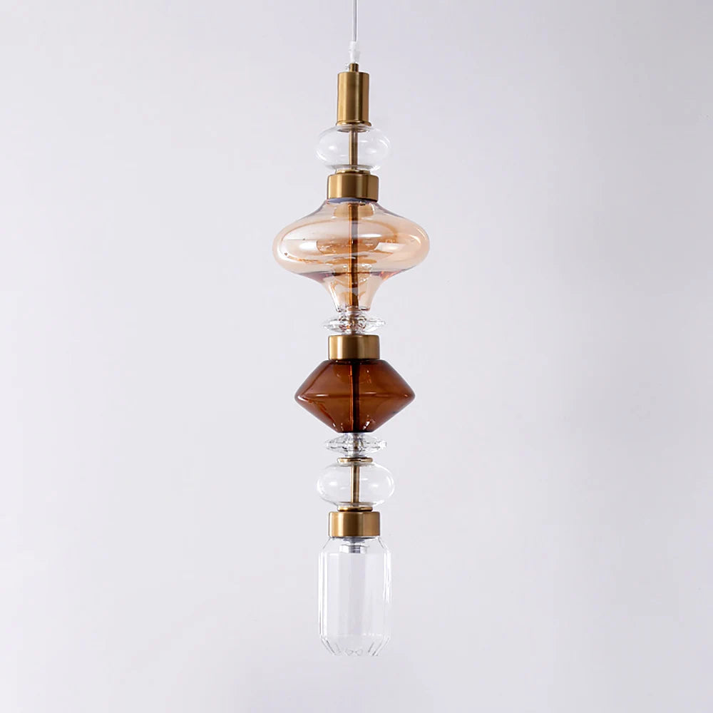 Creative Design Trendy Modern Glass Lamp Modern Home Decor Living Room Pendant Lights LED Foyer Hanging Lamp Long Table Lustre