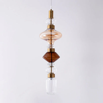 Creative Design Trendy Modern Glass Lamp Modern Home Decor Living Room Pendant Lights LED Foyer Hanging Lamp Long Table Lustre