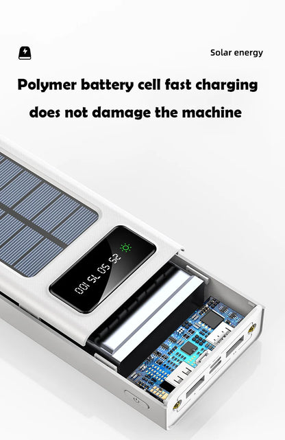 OnePlus 500000mAh Solar Power Bank Ultra Capacity USB 4 in1 Super Fast Charging USB TypeC LED Light Outdoor For iPhone Samsung
