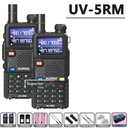 2/4PCS Baofeng UV-5RM 10W Walkie Talkie  Wireless Copy Frequency  Long Rang Type-C Charge Long Range FM Flashlight Two Way Radio