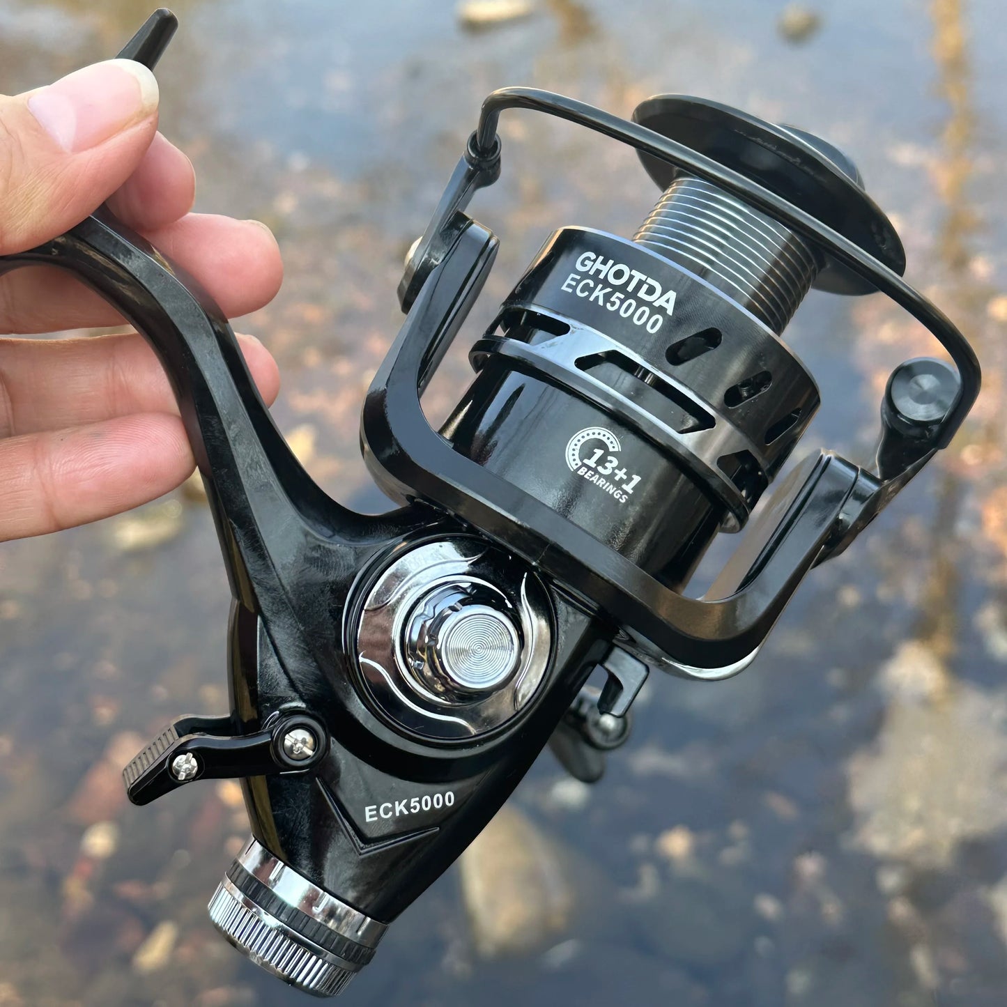 Carp Double Brake Design Spinning Fishing Reel Gear Ratio 5.2:1 High-speed with Dual Braking System Bass Travel Fishing Gear