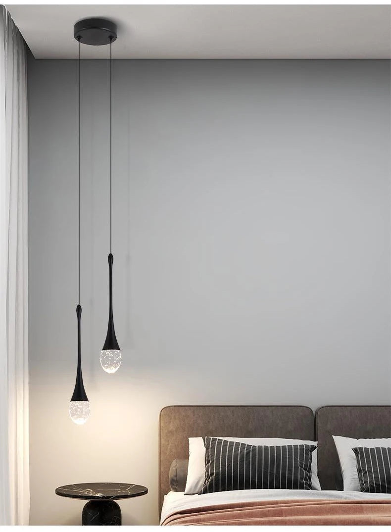 Crystal Luxury Chandelier Villa Staircase Living Room Hanging Lamp Bedroom Bedside LED Light Hotel Lobby Crystal Pendant Lights