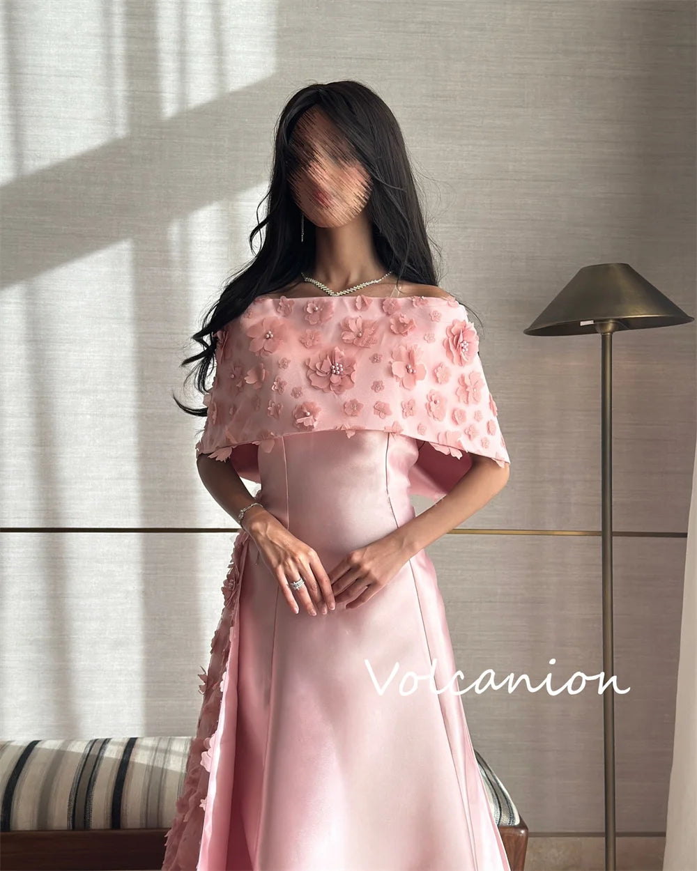 Customized Fashion Charmeuse Sequined Flower A-line Off-the-shoulder Long Dresses Bespoke Occasion Modern Style