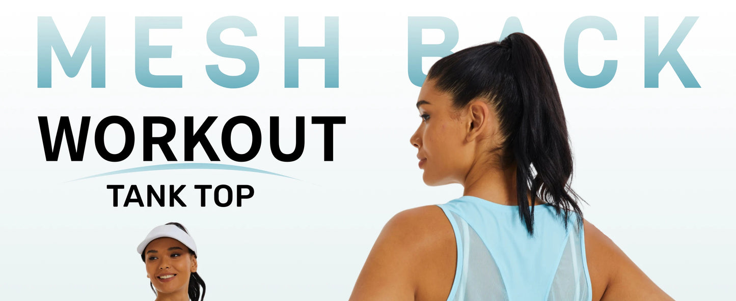 TACVASEN Womens Mesh Racerback Workout Tank Top Yoga Sleeveless Shirt High Low Curved Hem Quick Dry Breathable Athletic Vest