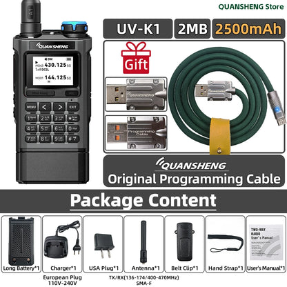 Quansheng UV K1 8 MINI Walkie Talkie Long Range Camping Emergency FM AM Ham Communication Radio Transceiver Wireless Set Walkier