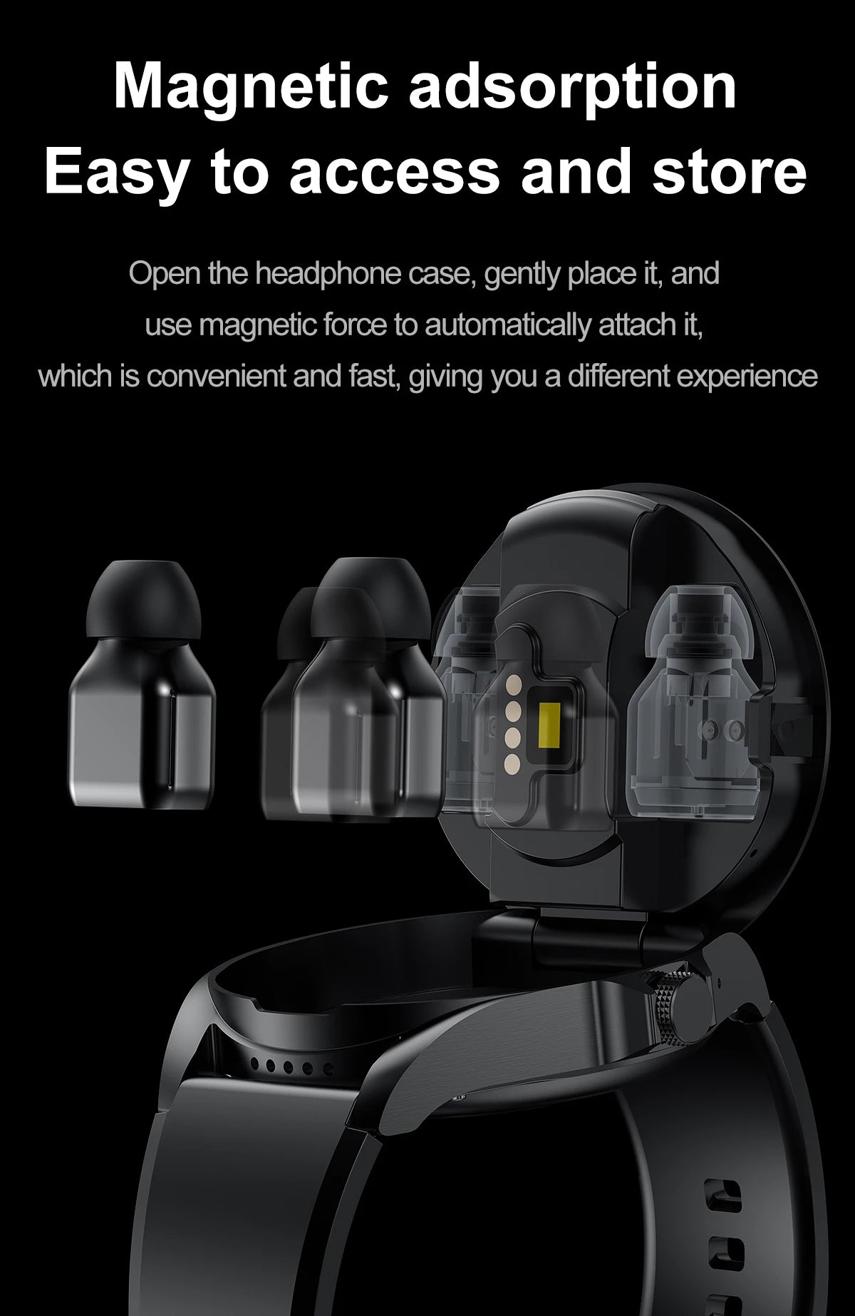 Smart Watch 2 in 1 with Headphones AI Voice Assistant Bluetooth Call Health Monitor DIY Wallpaper 1.46inch HD Screen Wristwatch