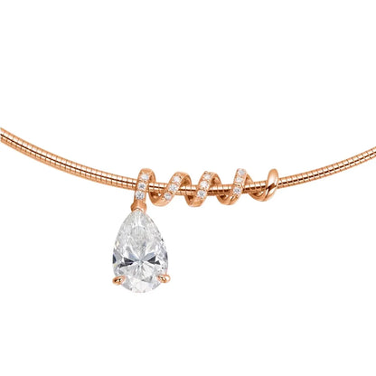 3CT 5CT Waterdrop Shape Full Moissanite Necklace for Women Pear Cut Lab Diamond Surround Pendant S925 Silver Neck Chain Jewelry