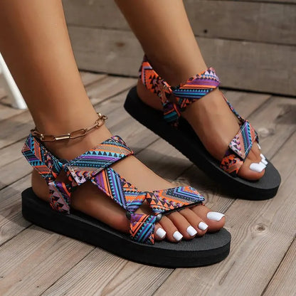 Summer Flat Women's Shoes Hemp Rope Set Foot Beach Sandals Outdoor All-match Casual Slippers Large Size Women Sandals
