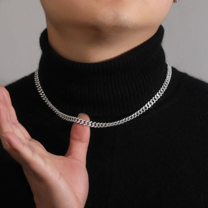 Uwin S925 Moissanite 6mm Cuban Chain Miami Sterling Silver Necklace for Women Bracelets Diamond Tester High Quality Fine Jewelry