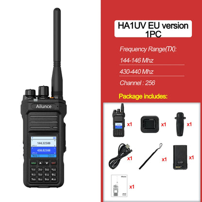 Retevis Ailunce HA1UV Ham Radio IP67 Waterproof Long Range 2800mAh Dual Band Two Way Radio Rechargeable Handheld Walkie Talkie