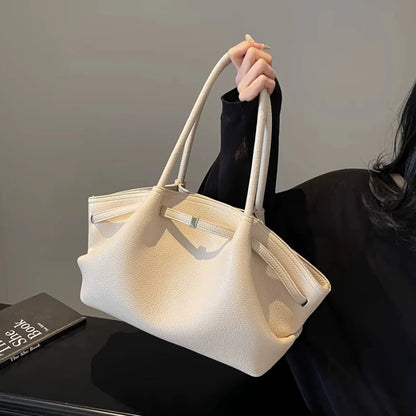 2026 New Lychee Pattern Underarm Shoulder Bags For Women Soft PU Leather Large Capacity Mini Tote Bag Luxury Designer Handbags