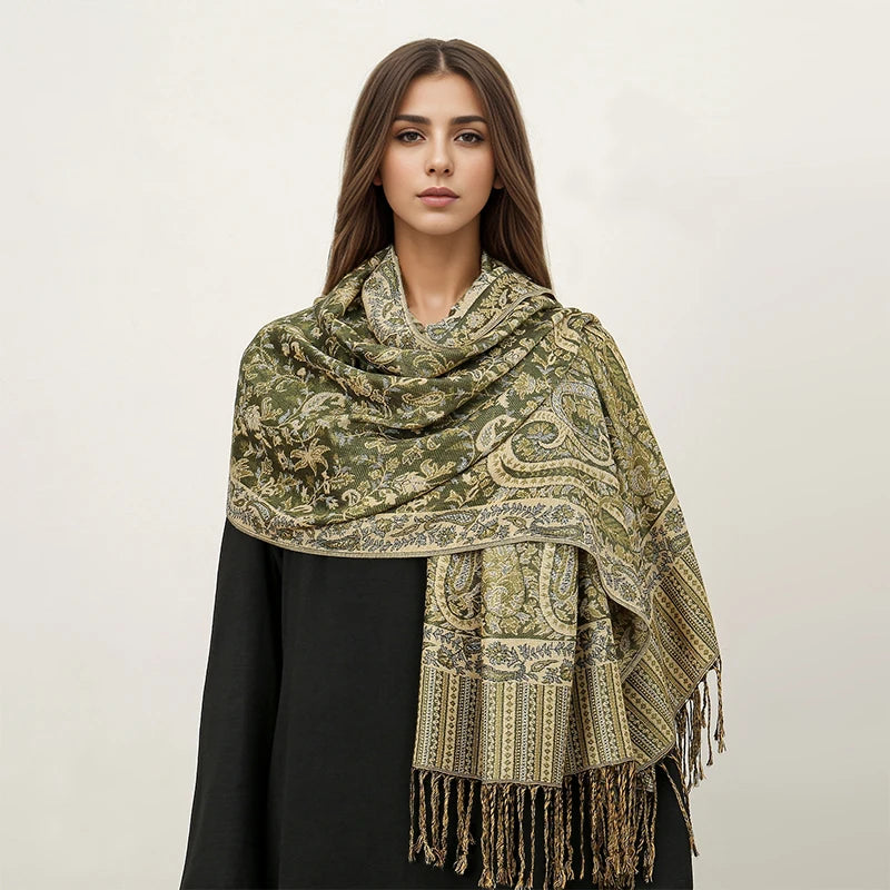 2024 Luxury Brand Cashmere Women Scarf Printed Winter Warm Shawl and Wraps Pashmina Bandana Long Jacquard Paisley Female Foulard