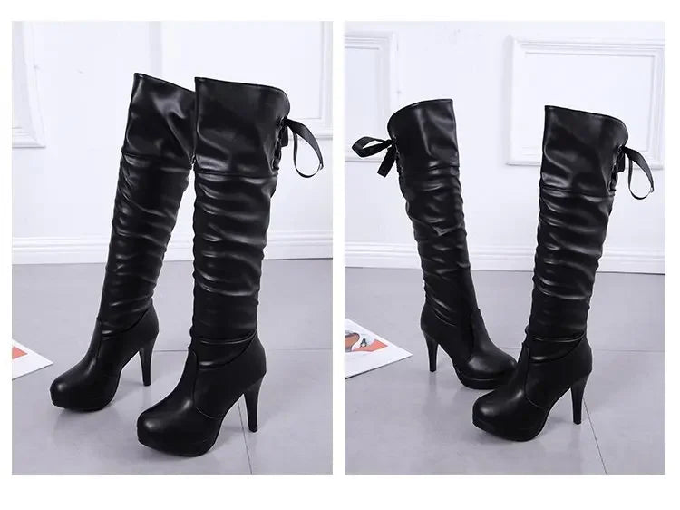 Women Boots Luxury Knight Women Length Boot Fashion Sexy Soft Leather Shoes Leather Elegant Comfortable Knee High Boots