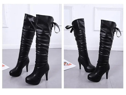 Women Boots Luxury Knight Women Length Boot Fashion Sexy Soft Leather Shoes Leather Elegant Comfortable Knee High Boots