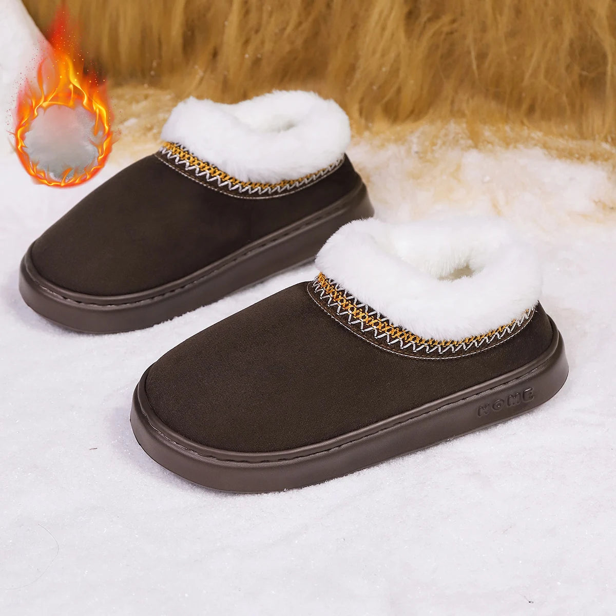 Fluffy Women's Slippers Home Casual Plush Ankle Boots Female Winter Fuzzy Fur Luxury Designer Plarform Shoes Girl Indoor Outdoor