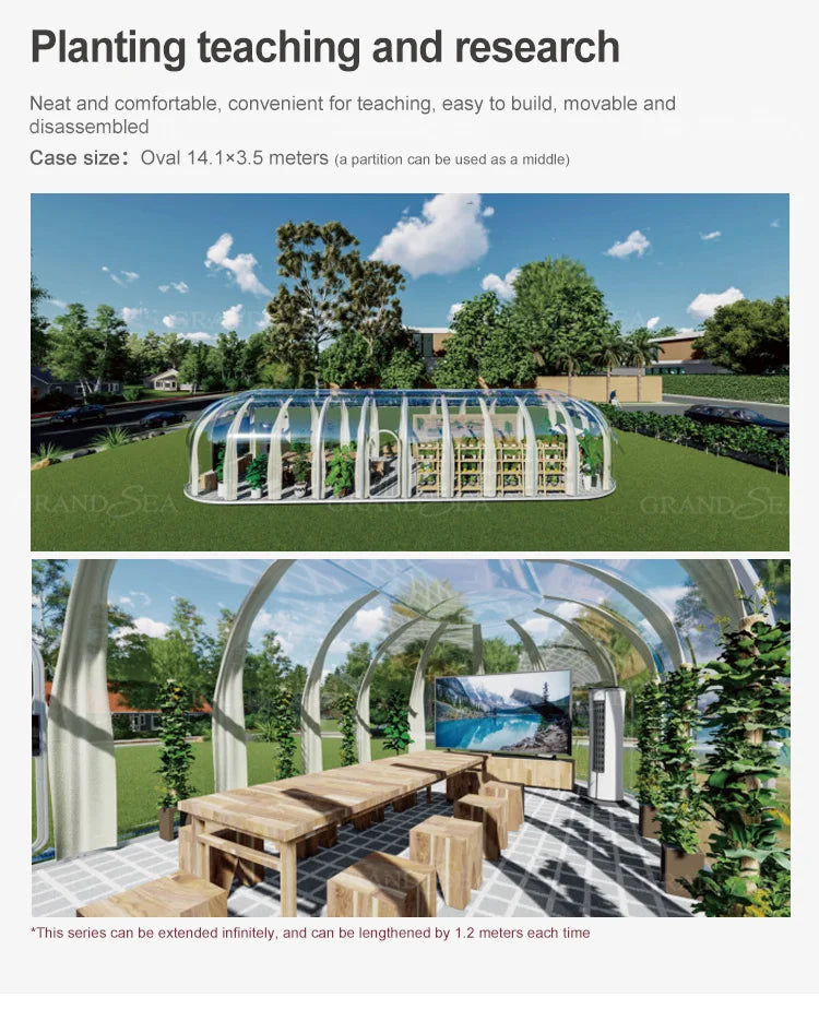 Portable Geodesic Bubble Dome, Transparent Polycarbonate Glamping Tent, Luxury Igloo Shelter for Outdoor Camping Garden Family